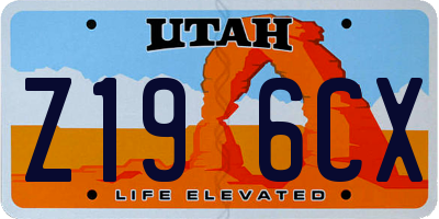 UT license plate Z196CX