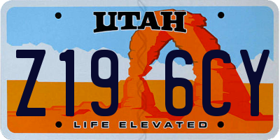 UT license plate Z196CY