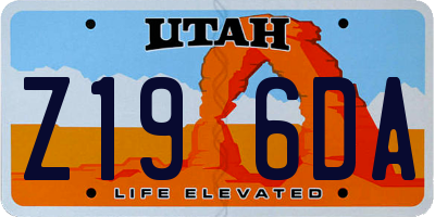 UT license plate Z196DA