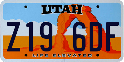 UT license plate Z196DF