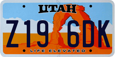 UT license plate Z196DK