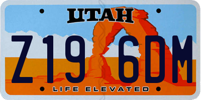 UT license plate Z196DM
