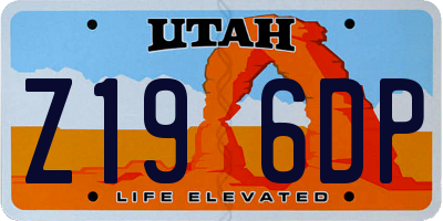 UT license plate Z196DP