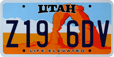 UT license plate Z196DV