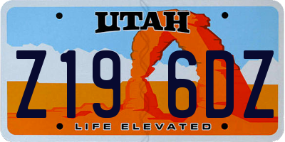 UT license plate Z196DZ