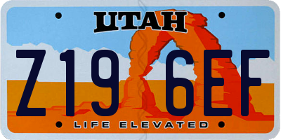 UT license plate Z196EF