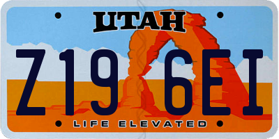 UT license plate Z196EI