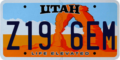 UT license plate Z196EM