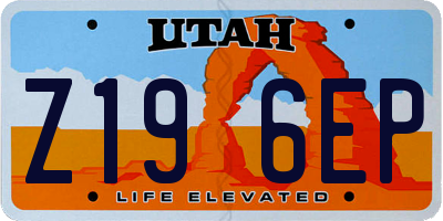 UT license plate Z196EP