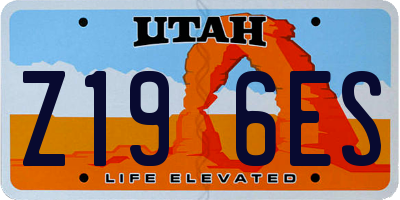 UT license plate Z196ES