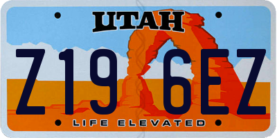 UT license plate Z196EZ