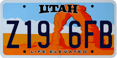 UT license plate Z196FB