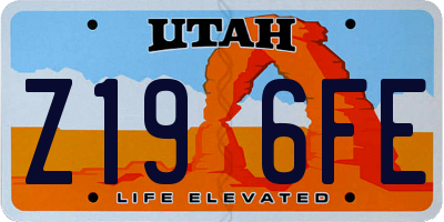 UT license plate Z196FE