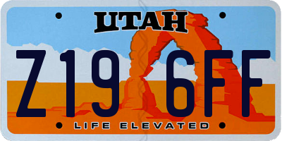 UT license plate Z196FF