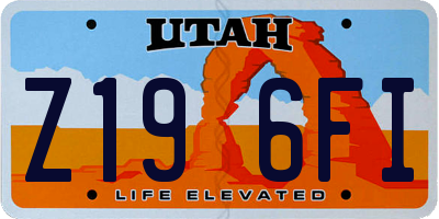 UT license plate Z196FI