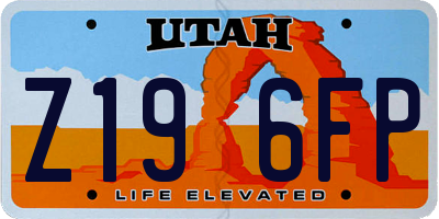 UT license plate Z196FP