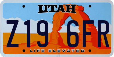 UT license plate Z196FR