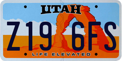 UT license plate Z196FS