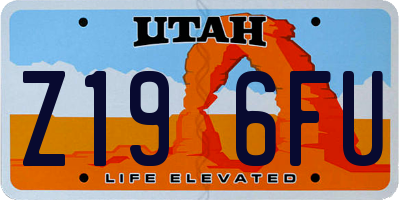 UT license plate Z196FU