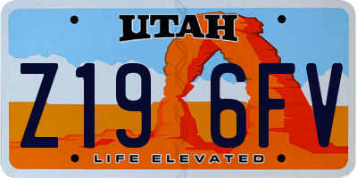 UT license plate Z196FV