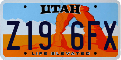 UT license plate Z196FX