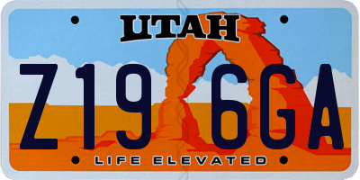 UT license plate Z196GA