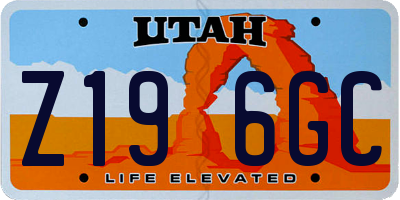 UT license plate Z196GC