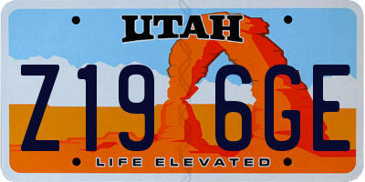 UT license plate Z196GE