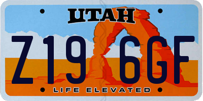 UT license plate Z196GF