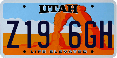 UT license plate Z196GH