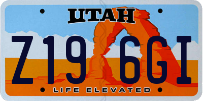 UT license plate Z196GI