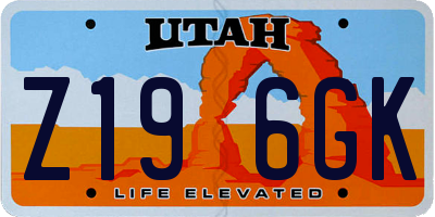UT license plate Z196GK