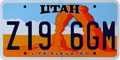 UT license plate Z196GM