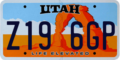 UT license plate Z196GP
