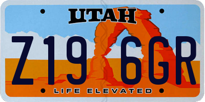 UT license plate Z196GR