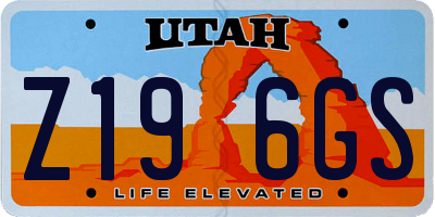 UT license plate Z196GS