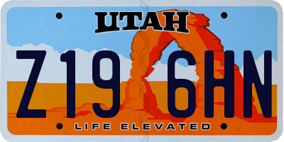 UT license plate Z196HN