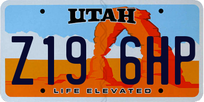 UT license plate Z196HP