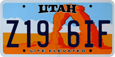 UT license plate Z196IF