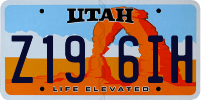 UT license plate Z196IH