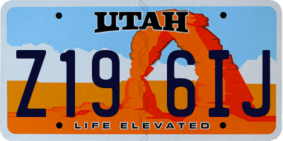 UT license plate Z196IJ