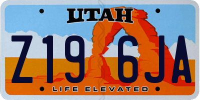 UT license plate Z196JA