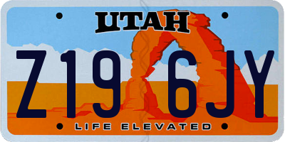 UT license plate Z196JY