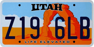 UT license plate Z196LB