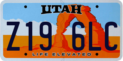 UT license plate Z196LC