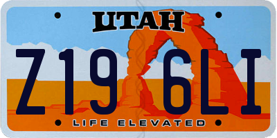UT license plate Z196LI