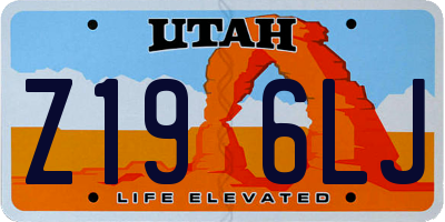 UT license plate Z196LJ