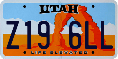 UT license plate Z196LL