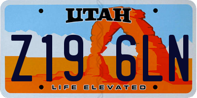 UT license plate Z196LN