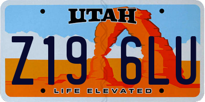 UT license plate Z196LU